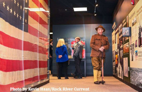 Bob Buerger at the Midway Village Museum exhibit